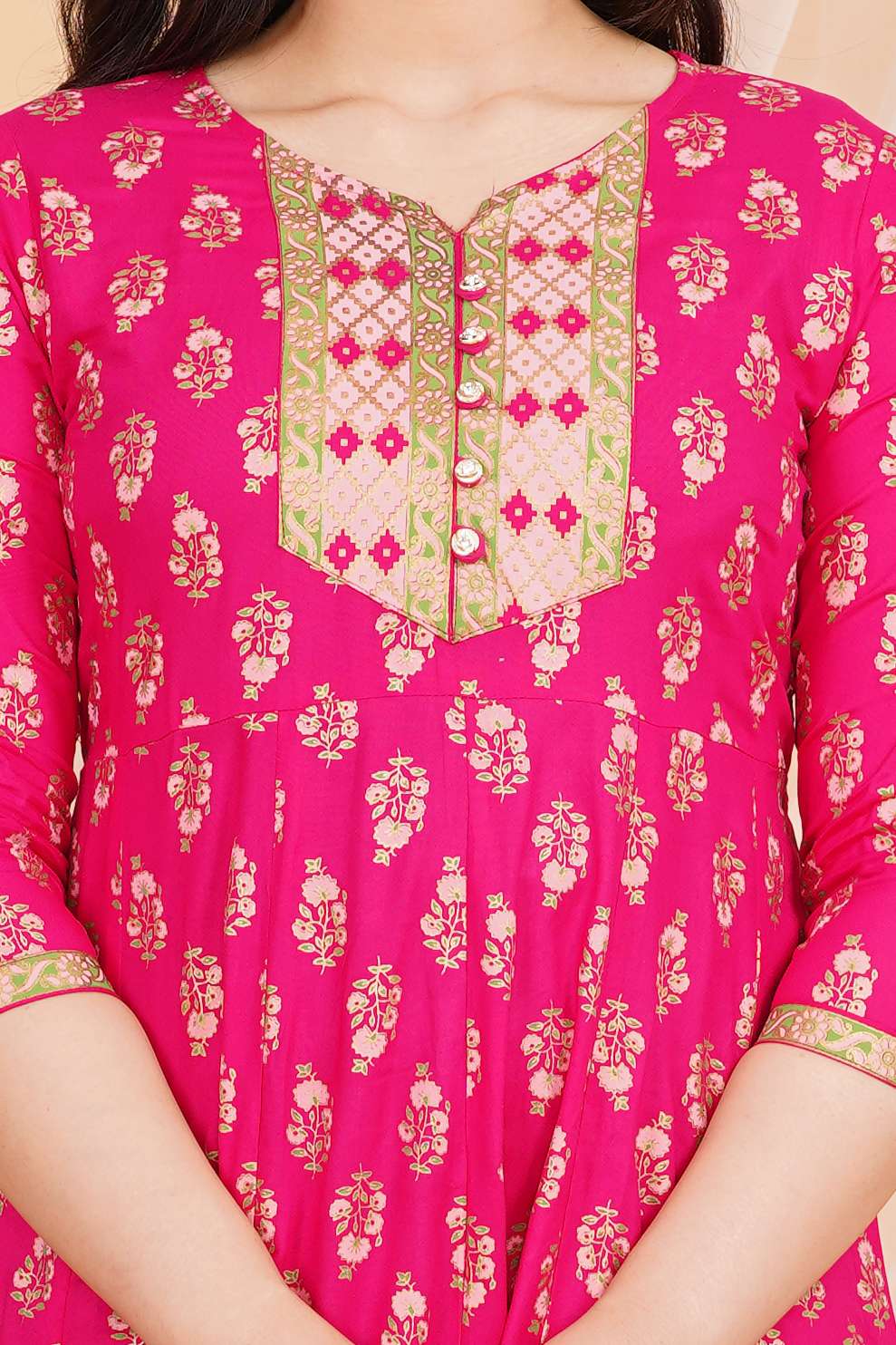 Women's Rayon Printed Anarkali Short Kurti Gown - Image 6